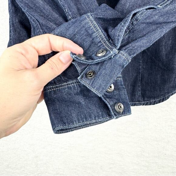 G-Star Raw Hunter 5620 Straight Shirt Lightweight Dark Denim Button Down Size S - Picture 7 of 15